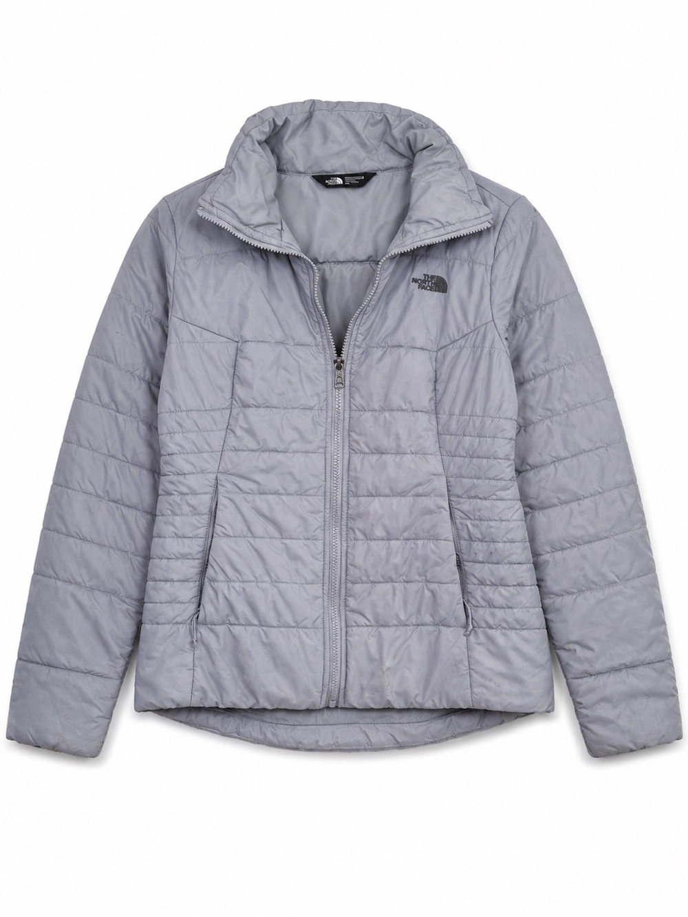 The North Face Tamburello Quilted Puffer Jacket Womens Medium Light Grey